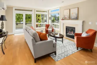 Gas burning fireplace and 2019 windows and doors.