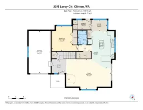 Downstairs and Garage Floor plan.