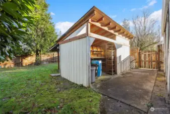 Shed on back side of home