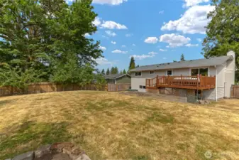 .19 Acre lot & fully fensed backyard offers plenty of room for play, gardening, and entertaining.