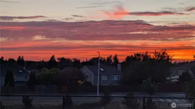 Enjoy stunning sunsets from inside the home and the patio.