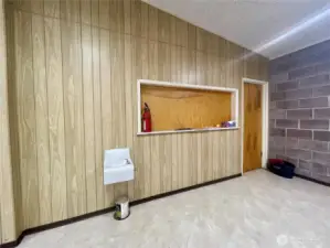 The view to the kitchen.