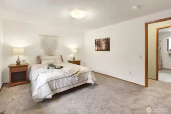 The bathroom is just across the hall...