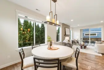 comfortable great room with high ceilings