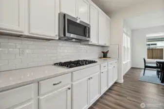 Generous counter space makes meal prep effortless.