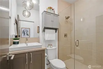 Main floor bathroom with shower