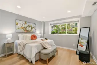 The lower level offers the 4th bedroom, which is quite large and gets great light for a "lower level" bedroom. It also offers ample closet space.