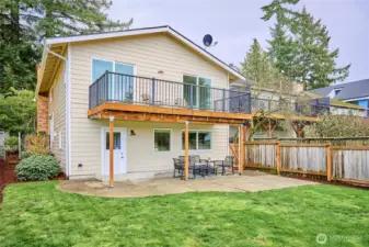 A look from the back yard towards the house. It's the perfect set up for entertaining and/or family fun!