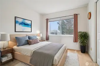 Virtually staged 3rd Bedroom