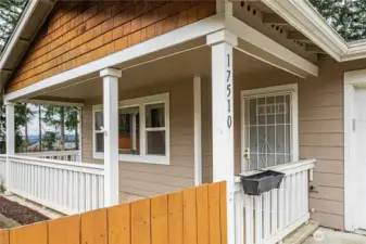 Exterior entry and covered porch.