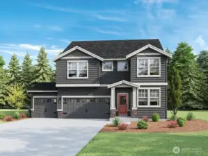 Wolf Point Ashland elevation B 3 car Conner homesite! Photo's are for representational purposes only. Colors and finishes may differ.