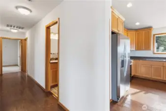 Looking down the hallway.