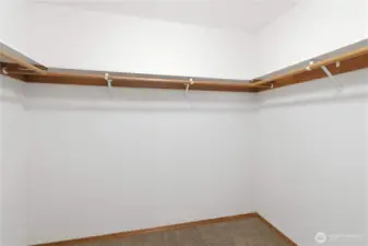 Large walk-in closet off primary bedroom.