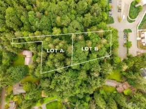 Aerial view showing approximate property lines.