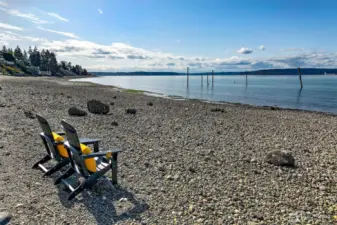 Just two chairs, a stretch of pebbled beach, and the quiet pulse of the sea. Here, the soundtrack is wind and water—and the agenda is yours to define.