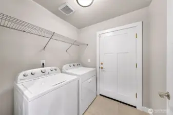 Utility room leads to the garage