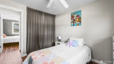 Closet organizer help keep everything organized.
