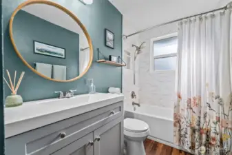Renovated bathroom is a highlight in this home!