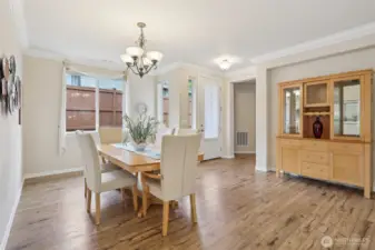 Dining room off of the entry and kitchen. This floor plan is my favorite because it is the most open with dining, kitchen, and living rm.