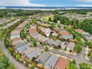 Aerial showing the location of the home.