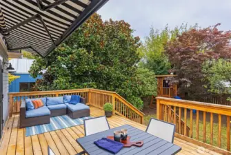 Large deck on back of home.