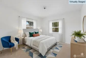 Virtually Staged Primary Bedroom
