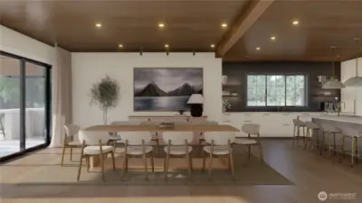 Flowing dining and entertaining space