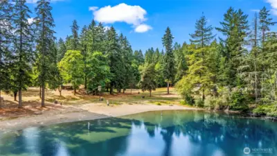 The beach at Horseshoe Lake