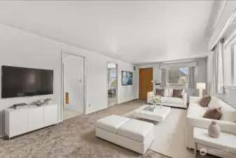 Virtually staged living room
