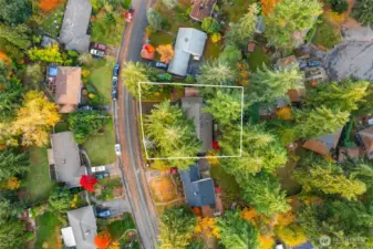 Top down view of lot. Over a quarter acre!