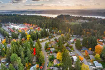 South West Aerial, Nearby grocery and St. Edwards Park