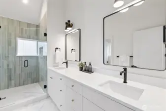 Primary bathroom is spacious. Separate toilet room (not shown)