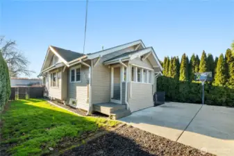 Easy maintenance landscape and a rocked area for creating a campfire oasis.