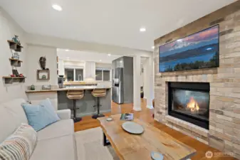 Double-Sided Fireplace Family Room