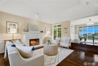 Living and dining room.