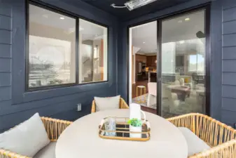 Covered Deck with outdoor heater