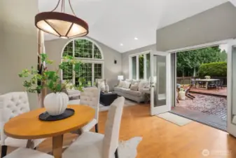 French doors open to the large deck