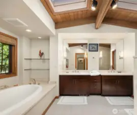 5-piece bathroom with BainUltra jetted tub and walk-in shower