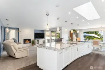 The lighting! The colors! The skylight! The 14 foot curved island, oh my!