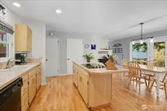 Entering the kitchen from the garage, makes carrying all those groceries easy!