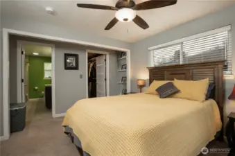 Primary bedroom is spacious enough for the King…convenient enough for the Queen…