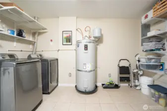 Utility room houses W/D, Elec. HW heater, sewer clean out, room for clothes folding, storage &/or exercise work-out space…