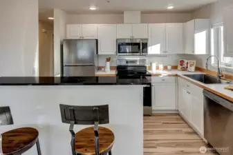 Kitchen with new appliances.