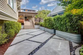Custom concrete side terrace