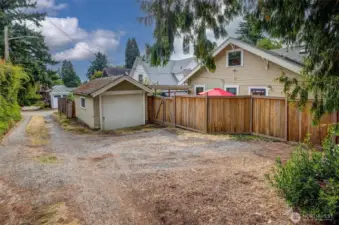 Alley access with ample parking and garage/storage