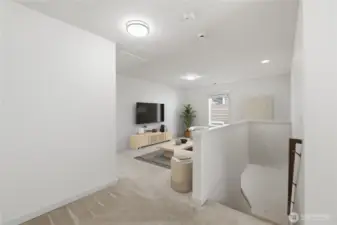 Bonus room converted as family room (virtually staged)