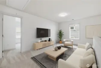 Bonus room converted as family room (virtually staged)