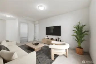 Bonus room converted as family room (virtually staged)