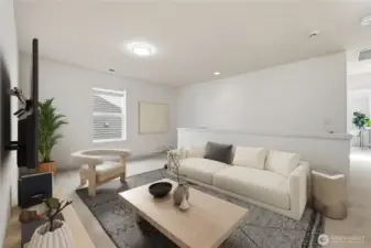 Bonus room converted as family room (virtually staged)