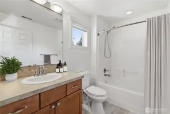 Second bathroom - upper level (virtually staged)
